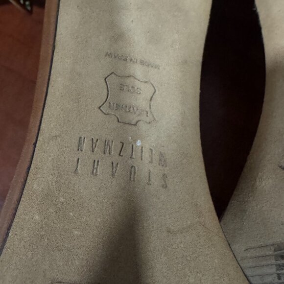 Stuart Weitzman Brown/Cognac Braided Straps Heels Round Size 6 - Picture 6 of 8